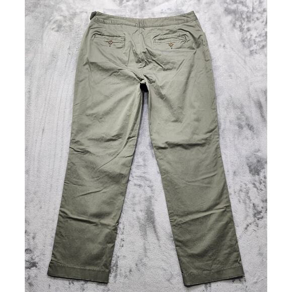 Eddie Bauer Pants Womens 12 Green Mercer Fit Straight Leg Ankle Chino Stretch - Picture 3 of 14